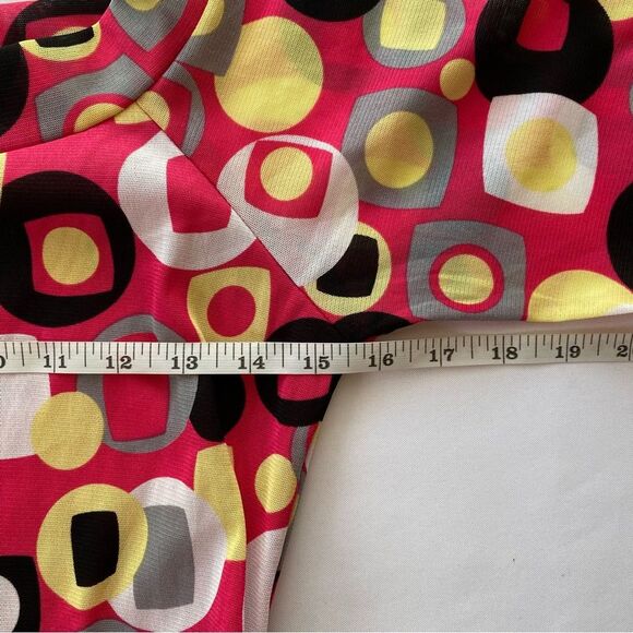 Y2K Beware Bright Pink Abstract Mesh Blouse Size Small - Picture 14 of 16